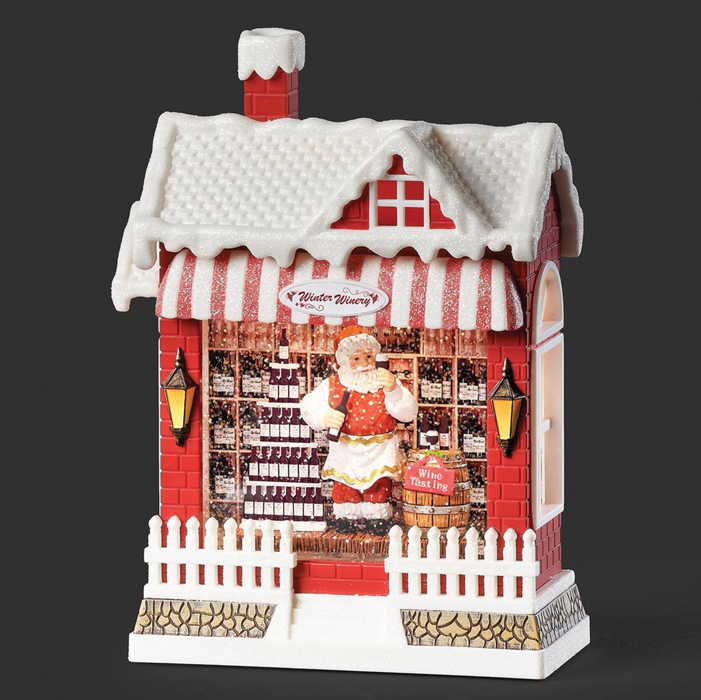 10" H Lighted Snowglobe - Winter Winery