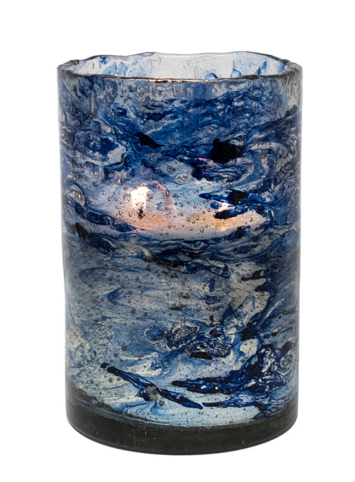 Blown Glass Hurricane Jar Candle