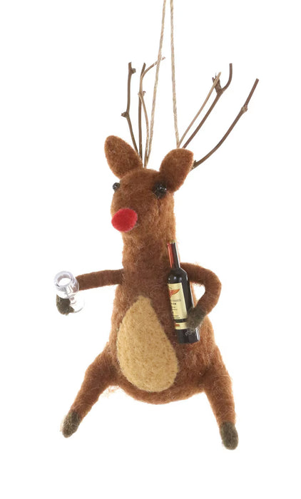 Wine Reindeer Ornament
