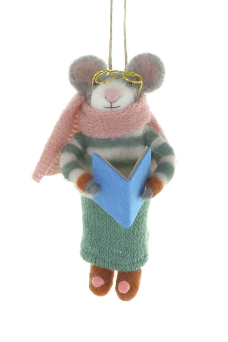 Bookie Mouse Ornament