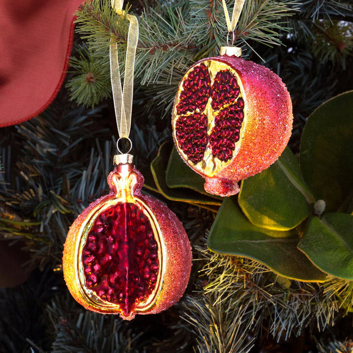 Beaded Glass Pomegranate Ornament