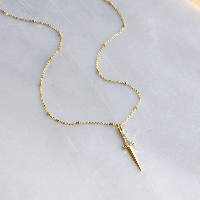 Gold Sword Pendant Necklace