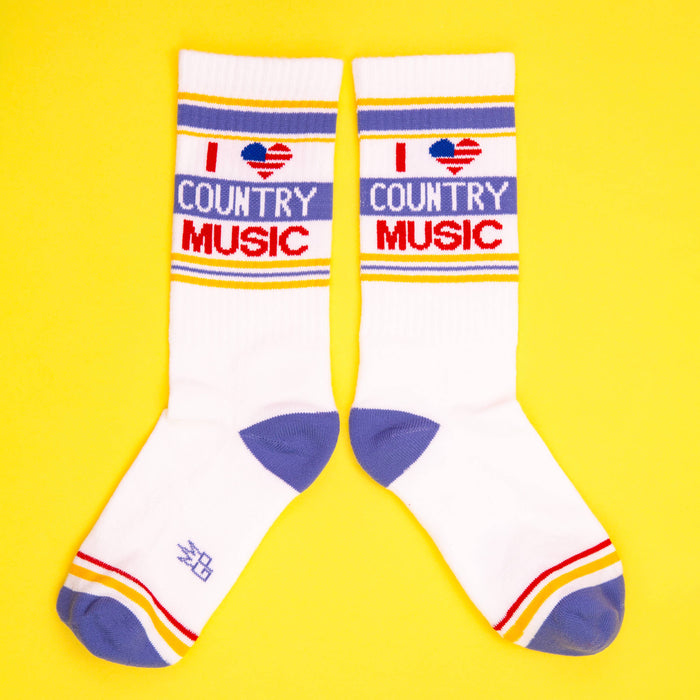 I Heart Country Music Gym Crew Socks