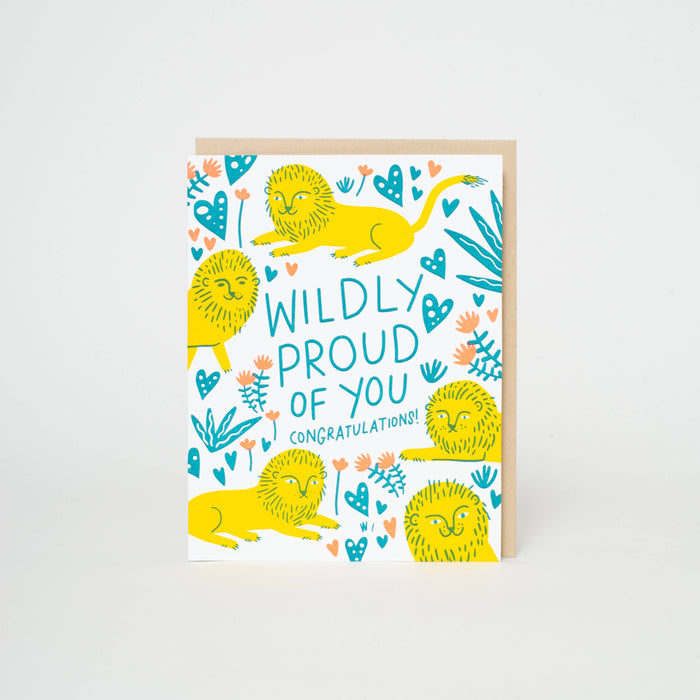 Wildly Proud Lions Congrats Letterpress Greeting Card by Hello!Lucky