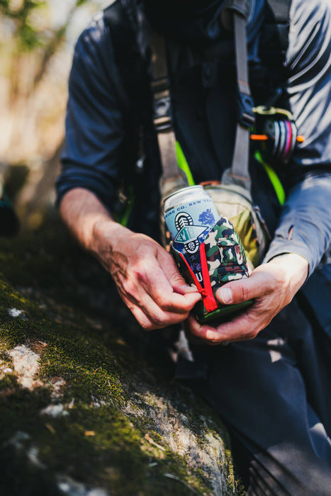 The Adventurer - Insulated 12 oz Can Cooler - Woodsy Camo