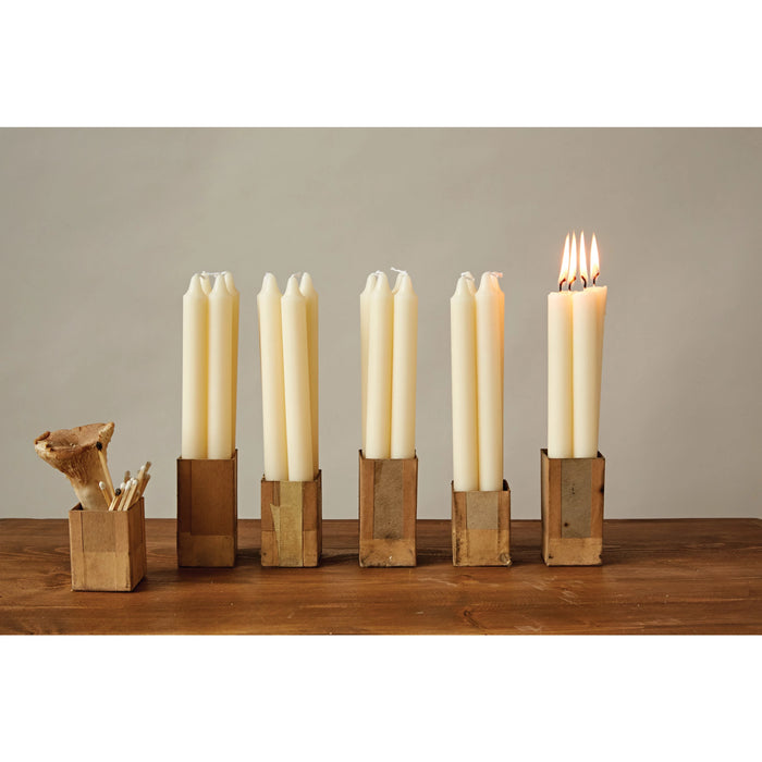 Set of 4 10" Cream Unscented Taper Candles