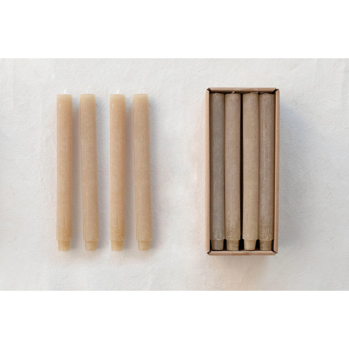 Set of 4 10" Linen Taper Candles