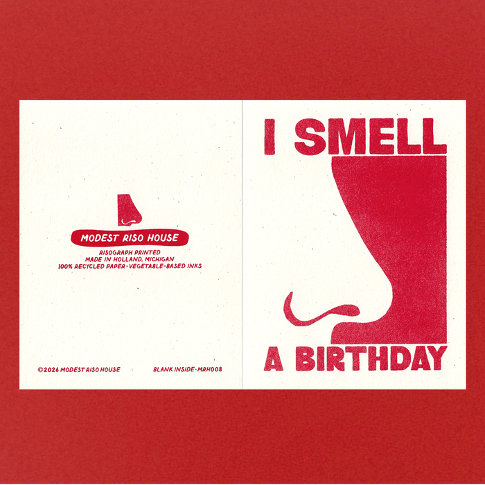 I Smell a Birthday - Risograph Card