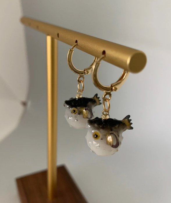 Unique Pufferfish Earrings