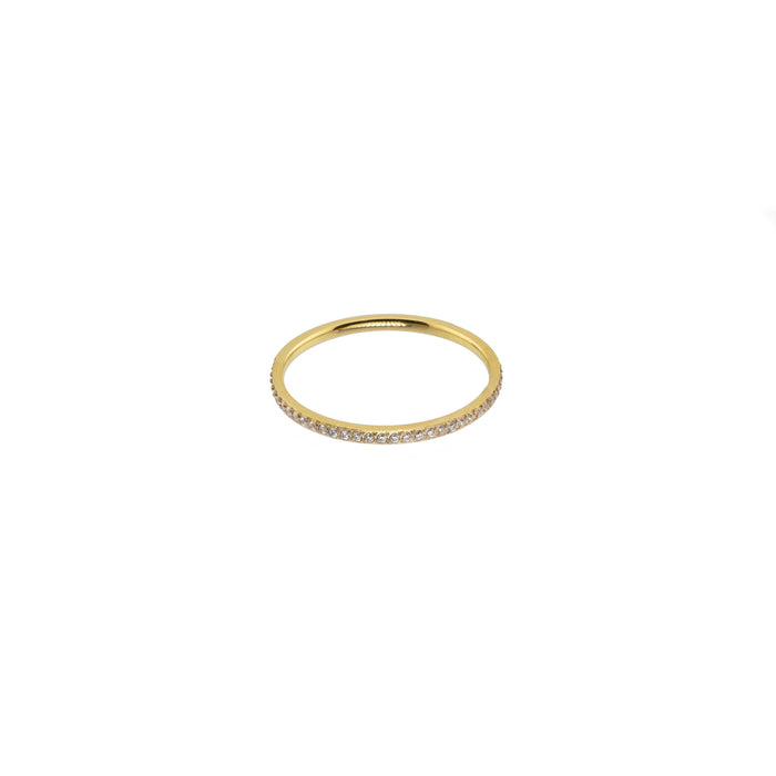 Waterproof Gold Dainty Tennis Ring Band