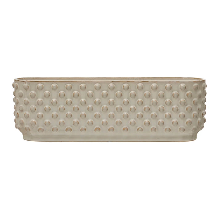 White Hobnail Window Planter w/ Three Sections