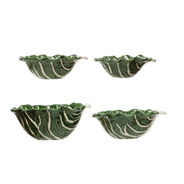 Nesting Cabbage Bowls Ceramic