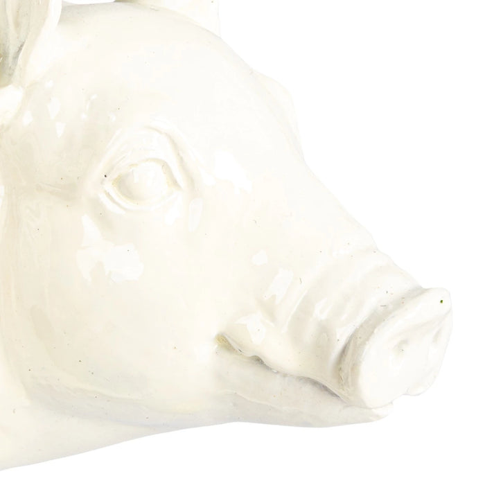 White Pig Taper Candle Holder