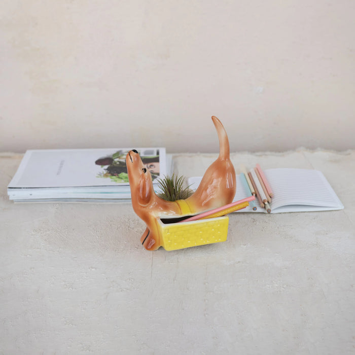 Vintage Reproduction Dog Shaped Planter