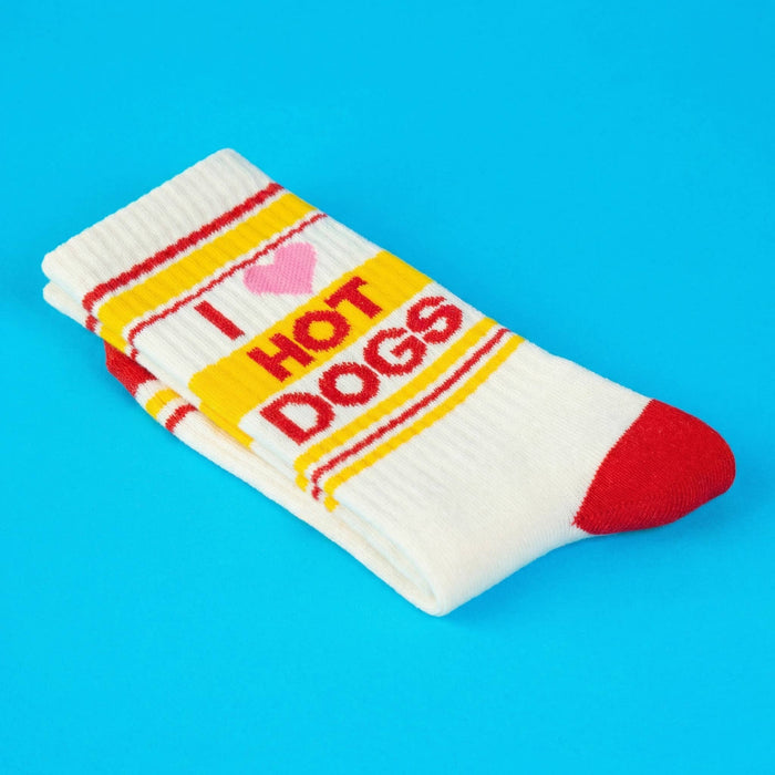 I Heart Hot Dogs Gym Crew Socks