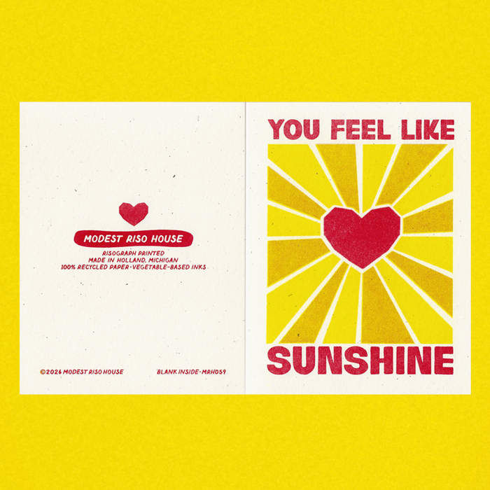 You Feel Like Sunshine - Risograph Card