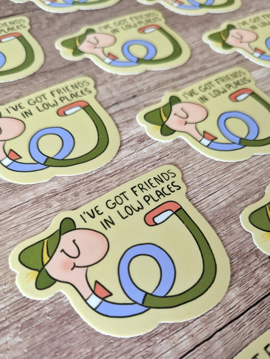 Friends In Lowly Places - Cute Richard Scarry Worm Sticker