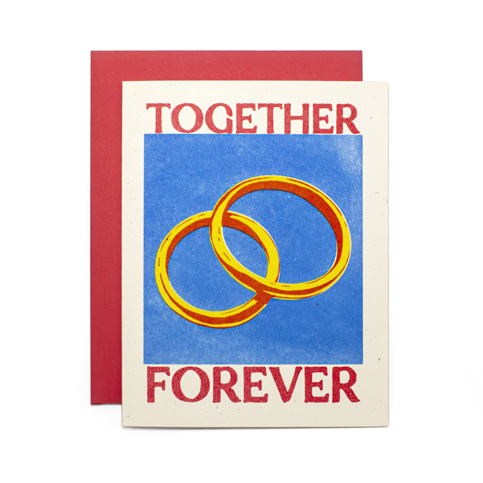 Together Forever Rings - Risograph Card