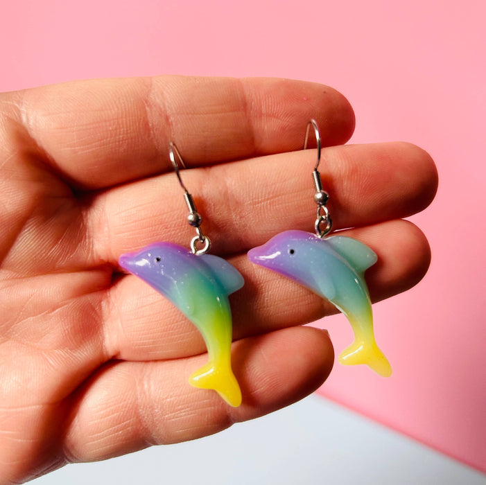 Dolphin Earrings Animal Earrings Funky Earrings 90’s