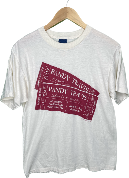 M Vintage Randy Travis Country Western Band Tour Single Stitch 80s T-Shirt