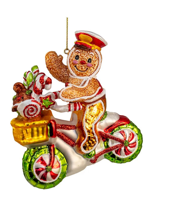 Gingerbread Boy on Bike Ornament
