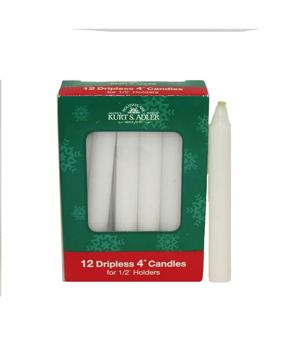 4" Dripless Candles - Set of 12