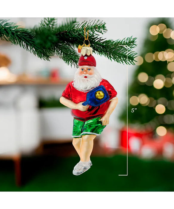 Noble Gems Pickleball Santa Ornament