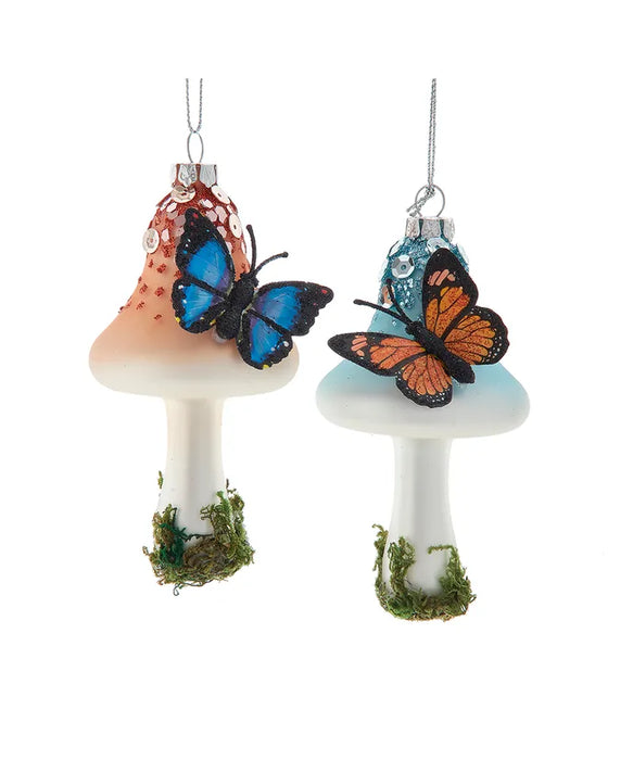 Butterfly on Mushroom Ornament