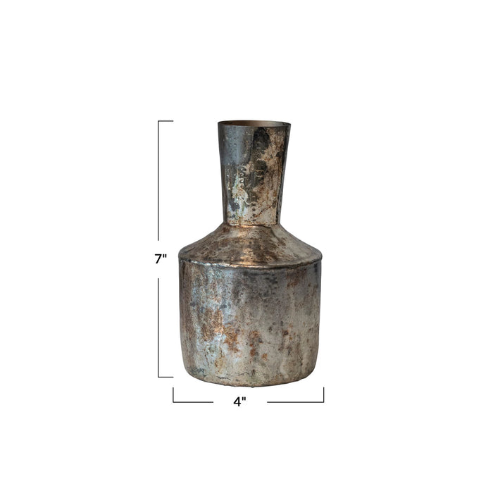 Oxidized Pewter Metal Vase