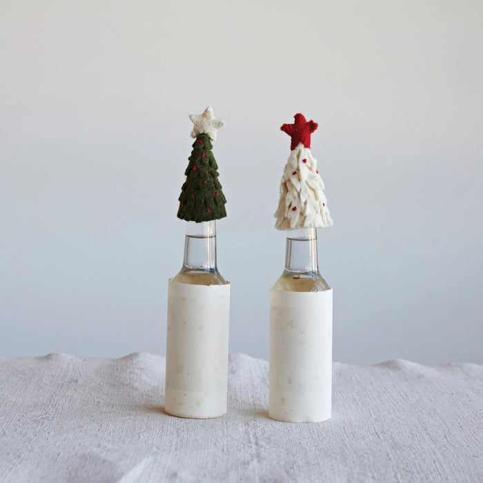 Wool Felt Tree Bottle Topper