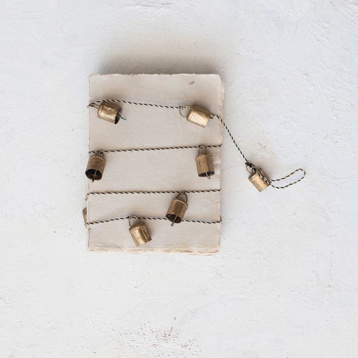 Antique Gold Finish Metal Bell Garland