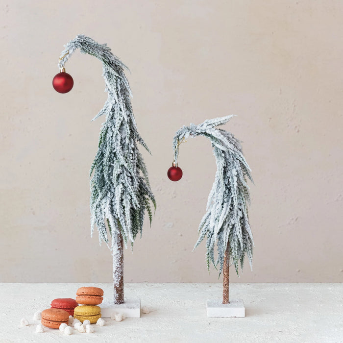 Faux Evergreen Tree w/ Red Ball Ornament