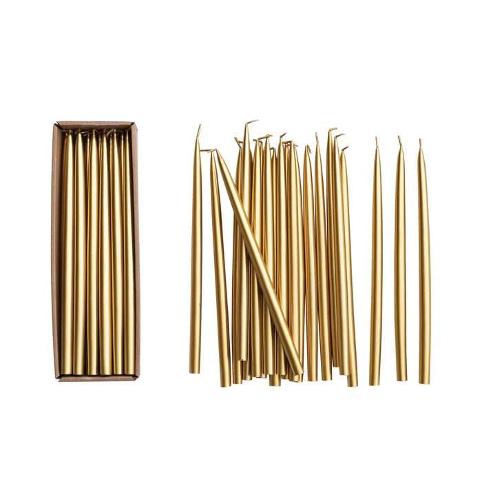 Unscented Thin Gold Taper Candles