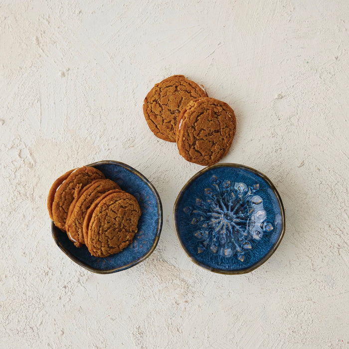 Debossed Stoneware Snowflake Bowl