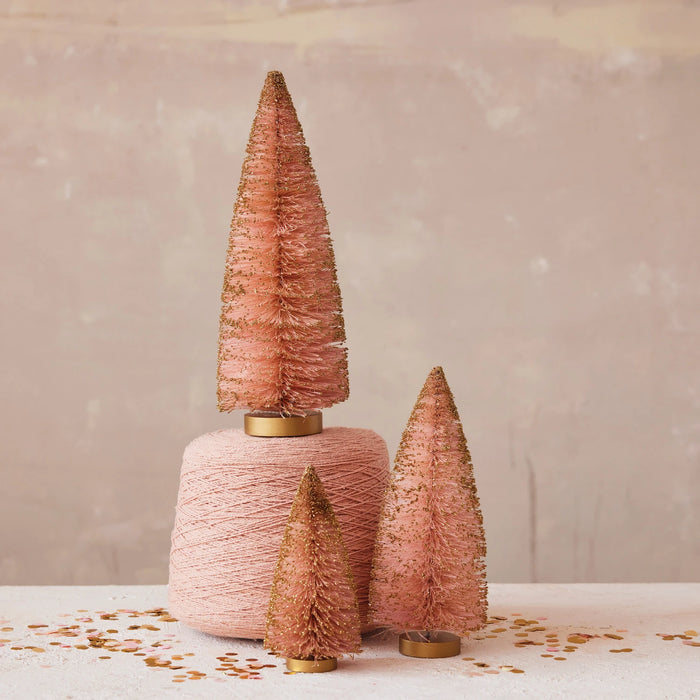 Pink w/ Glitter Sisal Christmas Tree