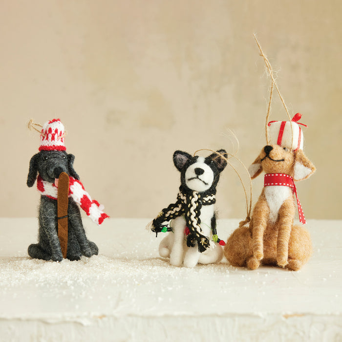 Holiday Dog Ornament - Wool Felt
