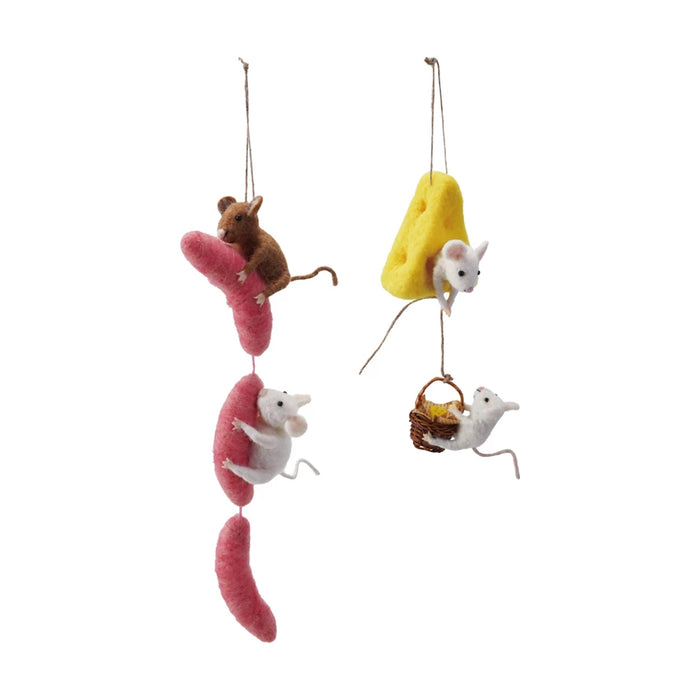 Felt Hanging Food Mice Ornament