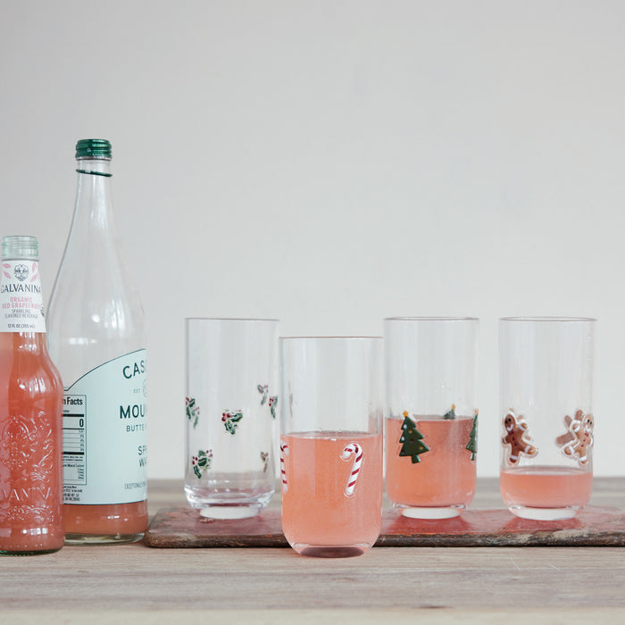 18 oz. Acrylic Drinking Glass with Embedded Holiday Icons