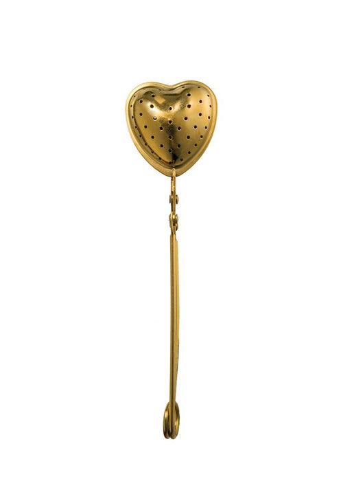 Gold Finish Heart Loose Tea Strainer