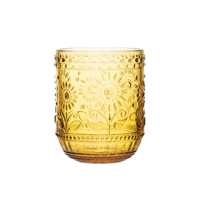 Embossed Sunflower Drinking Glass